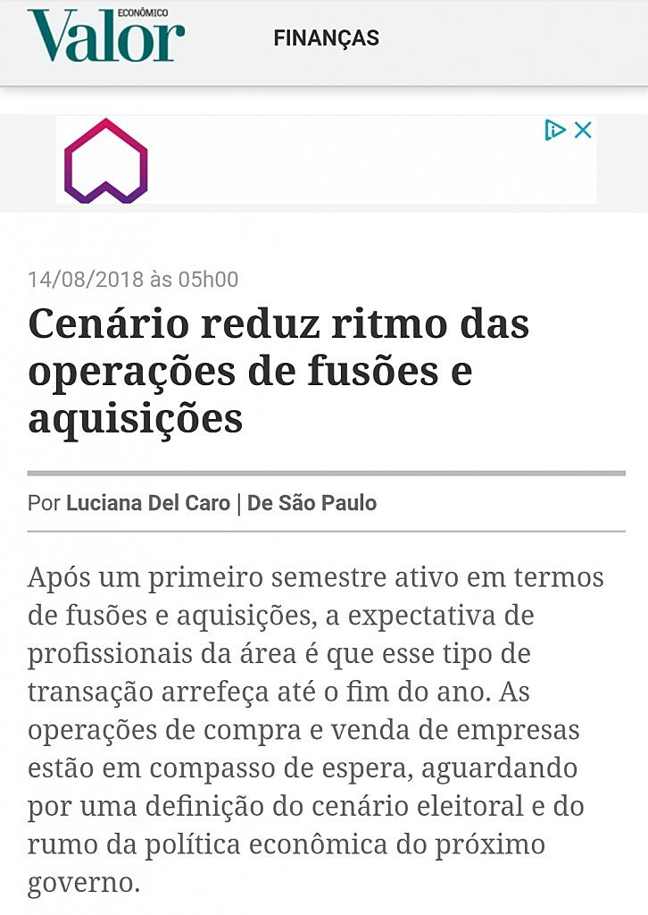 Cenrio reduz ritmo das operaes de fuses e aquisies